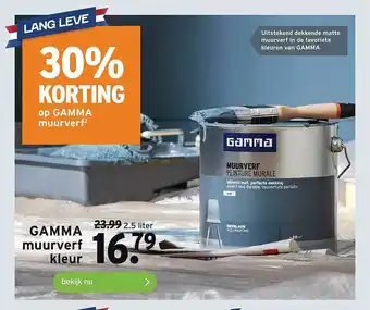 GAMMA Gamma Muurverf Kleur 30% Korting aanbieding