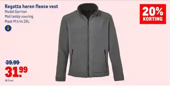 Makro Regatta heren fleece vest met teddy voering M t/m 3XL aanbieding