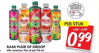 Dekamarkt Raak Puur Of Siroop 750 ml aanbieding