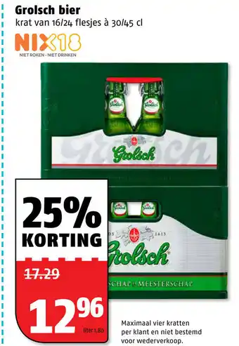 Poiesz Grolsch bier 16/24*300/450ml aanbieding