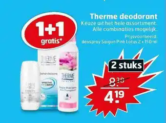 Trekpleister Therme Deodorant deospray saigon pink lotus 150 ml aanbieding