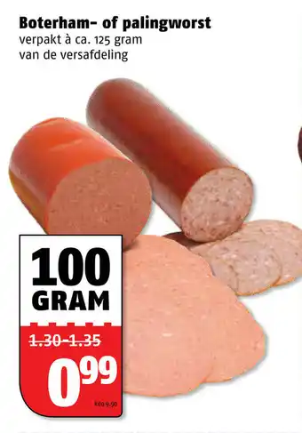 Poiesz Boterham- of palingworst 100g aanbieding