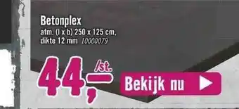 Hornbach Betonplex af. 250 x 125cm, dikte 12 mm aanbieding