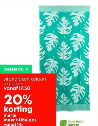 HEMA Strandlaken Katoen 90 X 180 Cm aanbieding