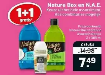 Trekpleister Nature Box En N.A.E. 1+1 Gratis 385ml aanbieding