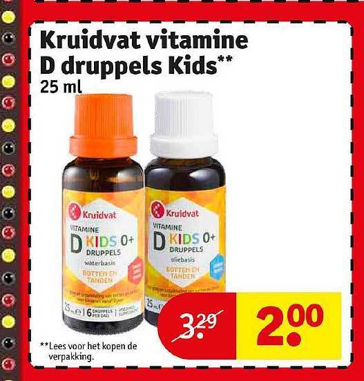 Kruidvat vitamine d druppels kids aanbieding bij Kruidvat