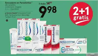 Etos Sensodyne en parodontax 2+1 gratis aanbieding