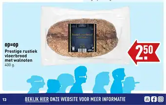 ALDI Prestige rustiek vloerbrood met walnoten 400 g aanbieding