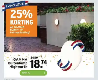 GAMMA Gamma Buitenlamp Highworth 25% Korting aanbieding