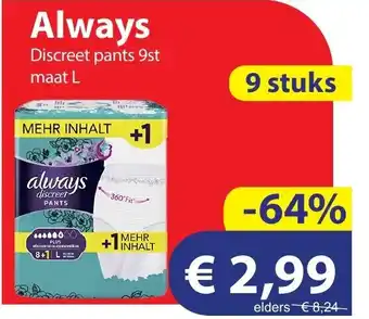 Die Grenze Always Discreet pants 9st aanbieding