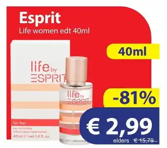 Die Grenze Esprit Life Women edt 40ml aanbieding