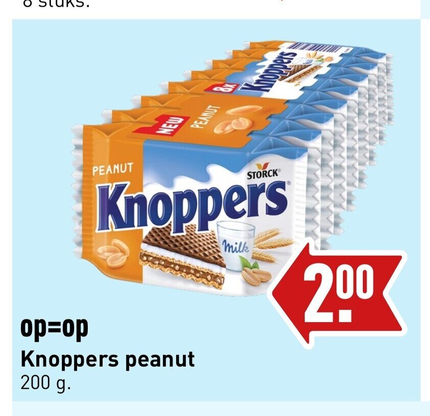 Knoppers peanut 200 g aanbieding bij ALDI
