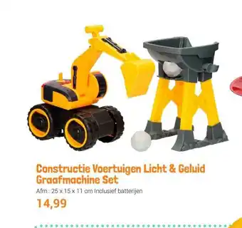 Lobbes Constructie Voertuigen Licht & Geluid Graafmachine Set 25x15x11 cm aanbieding