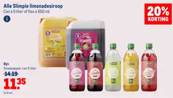 Makro Alle slimpie limonadesiroop aanbieding