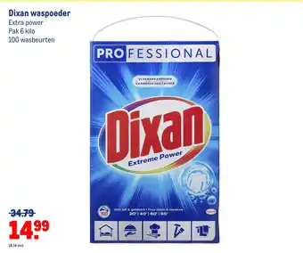 Makro Dixan waspoeder extra power pak 6 kilo 100 wasbeurten aanbieding