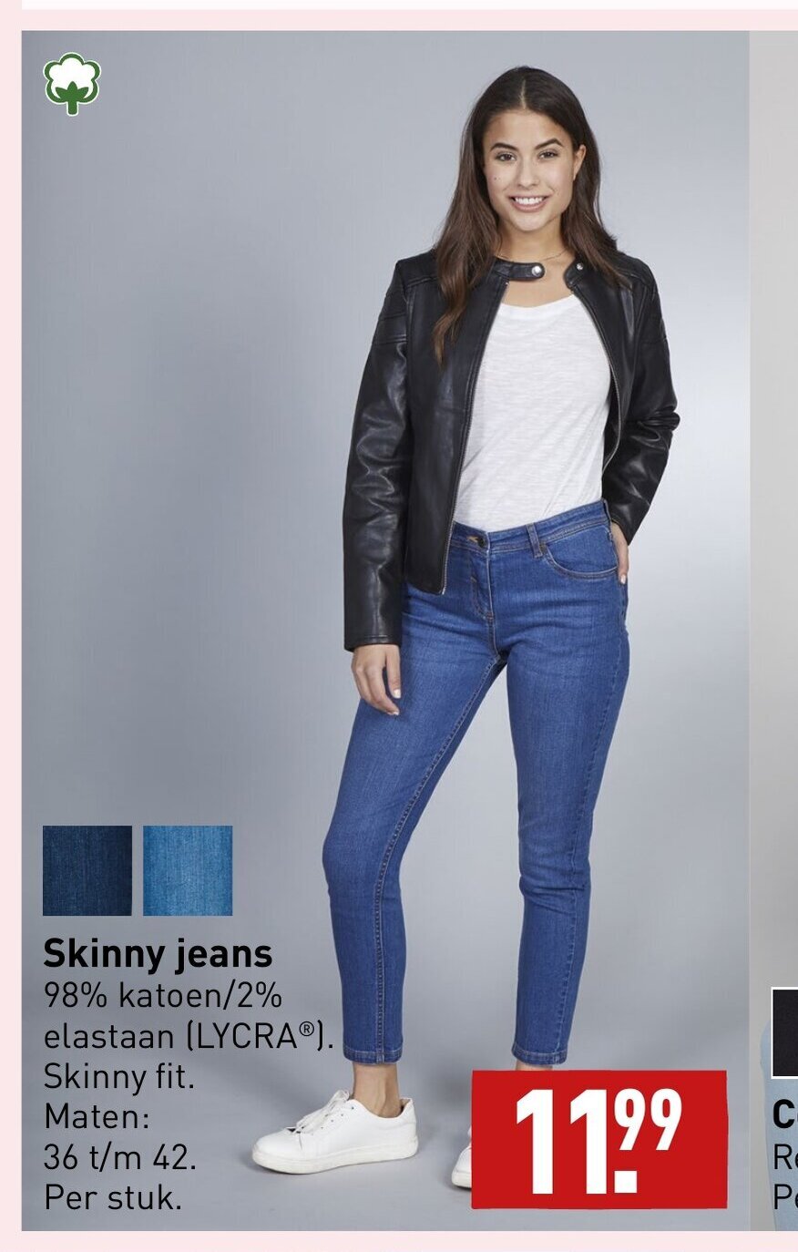 Skinny jeans maten 36 t/m 42 aanbieding bij ALDI