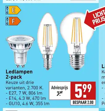 ALDI Ledlampen 2-pack aanbieding