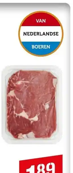 Coop Trots van entrecote of ribeye 100 gram aanbieding