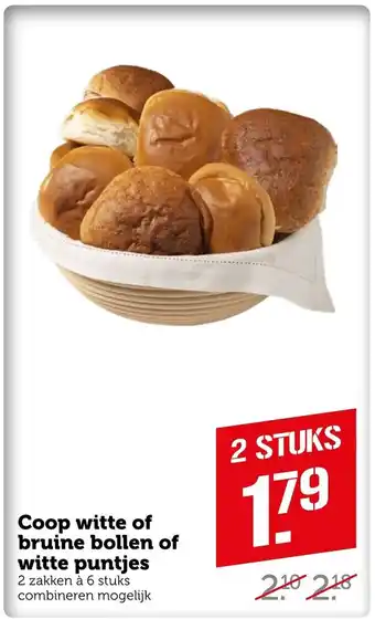 Coop Witte of bruine bollen of witte puntjes 2 stuks aanbieding