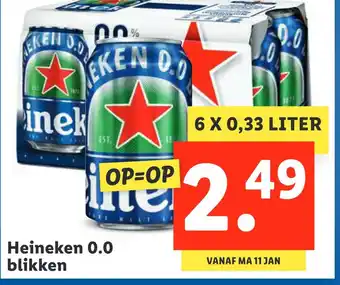 Lidl Heineken 0.0 blikken aanbieding