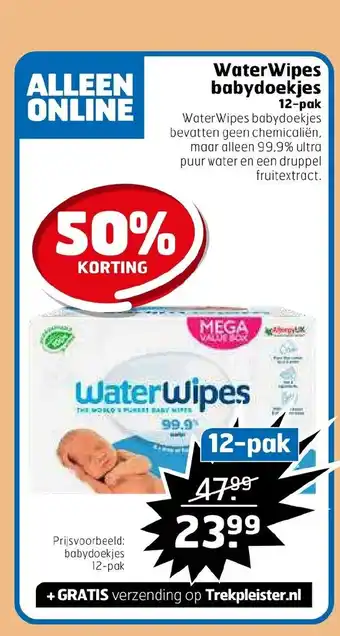 Trekpleister WaterWipes babydoekjes 12-pak aanbieding