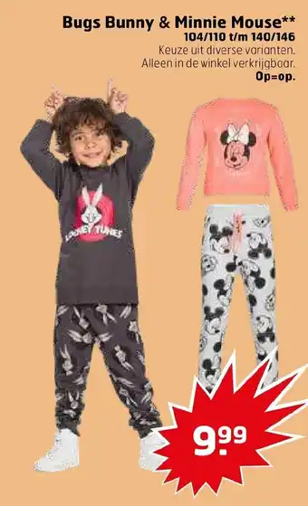 Trekpleister Bugs Bunny & Minnie Mouse** aanbieding