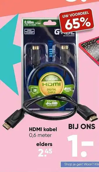 Big Bazar Hdmi kabel aanbieding