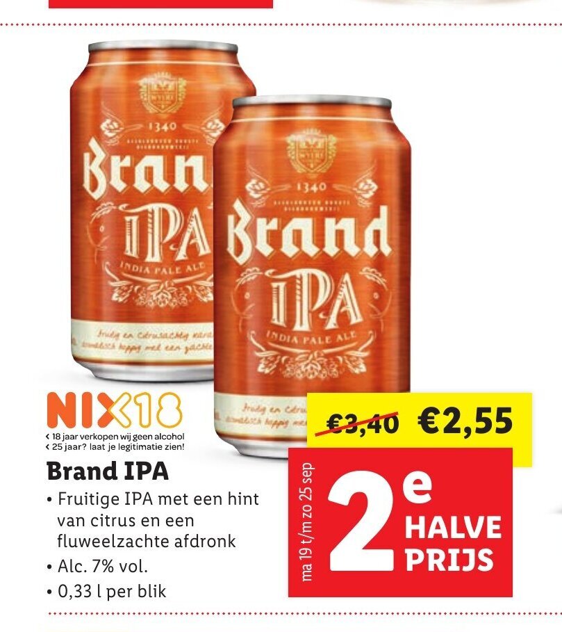 Brand IPA 0,33 l aanbieding bij Lidl