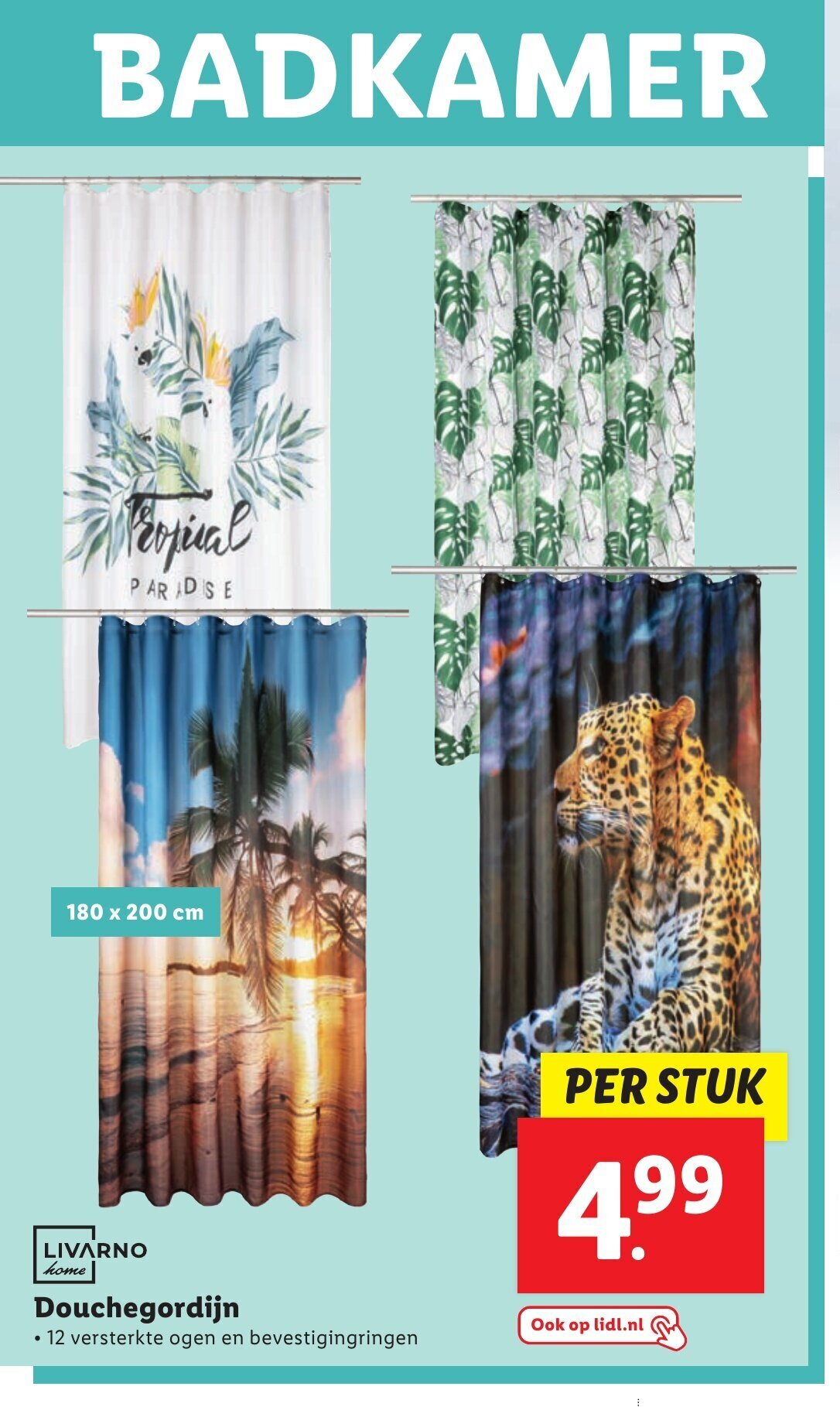 Douchegordijn aanbieding bij Lidl