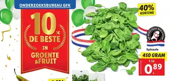 Lidl Spinazie 450 gram aanbieding