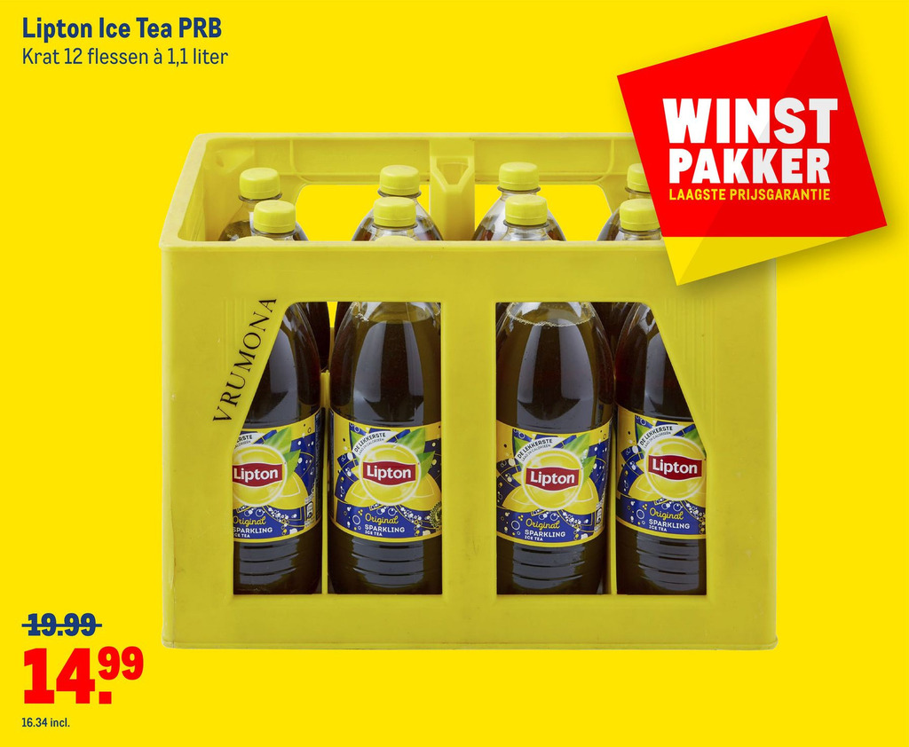 Lipton Ice Tea Prb Krat Flessen Liter Aanbieding Bij Makro