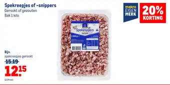 Makro Spekreepjes of -snippers gerookt of gezouten bak 1 kilo aanbieding