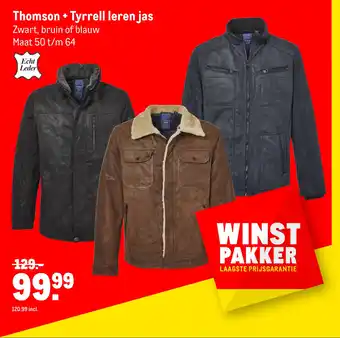 Makro Thomson + tyrrell leren jas aanbieding