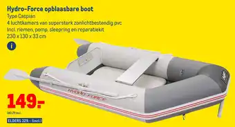 Makro Hydro-force opblaasbare boot type caspian 4 luchtkamers van supersterk zonlichtbestendig pvc incl. riemen, pomp, sleepring en aanbieding