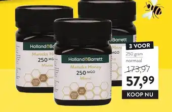 Holland & Barrett Holland barrett manuka honey 250 mgo mono aanbieding