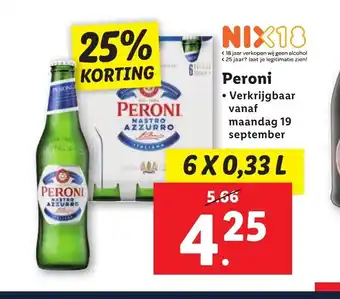 Lidl Peroni 6 x 0,33 l aanbieding