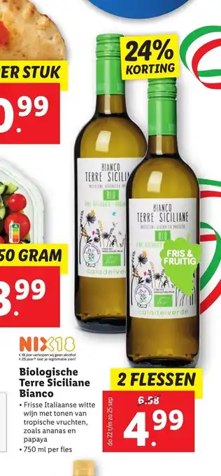 Lidl Biologische Terre Siciliane Bianco 2 flessen aanbieding