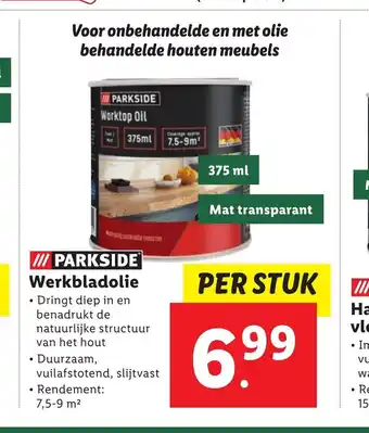 Lidl Parkside Werkbladolie 375 ml aanbieding