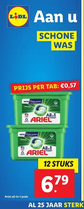 Lidl Ariel all-in-1 pods 12 stuks aanbieding