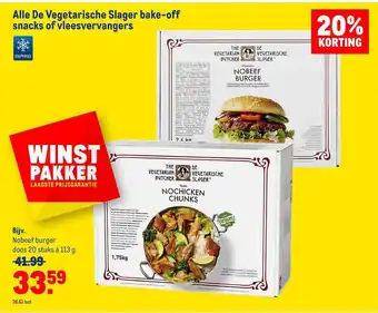 Makro Alle de vegetarische slager bake-off snacks of vleesvervangers 20% korting aanbieding