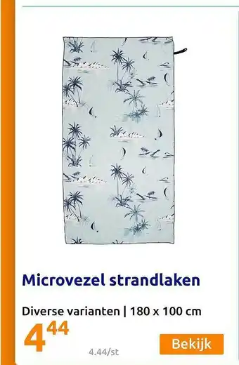 Action Microvezel strandlaken 180 x 100 cm aanbieding