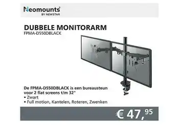 Informatique Neomounts dubbelle monitorarm fpma-D550dblack aanbieding