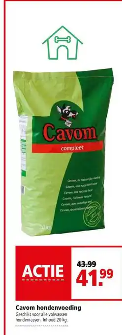 Welkoop Cavom hondenvoeding 20kg aanbieding