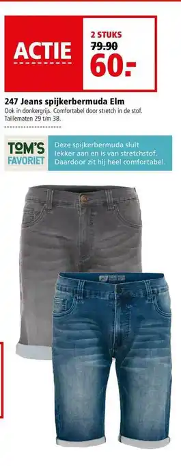 Welkoop 247 jeans spijkerbermuda elm aanbieding