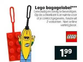 Trekpleister Lego bagagelabel aanbieding