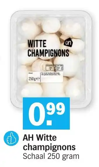 Albert Heijn AH Witte champignons 250g aanbieding