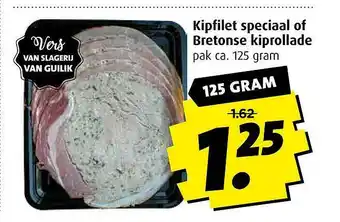 Boni Kipfilet speciaal of bretonse kiprollade 125 gram aanbieding