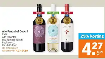 Albert Heijn Fantini of Cecchi 750ml aanbieding