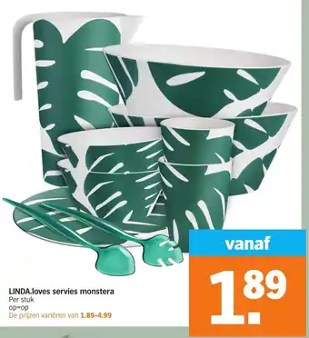 Albert Heijn LINDA.Loves servies Monstera aanbieding