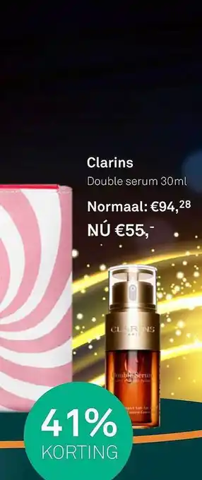 Mooi parfumerie Clarins double serum 30ml 41% korting aanbieding